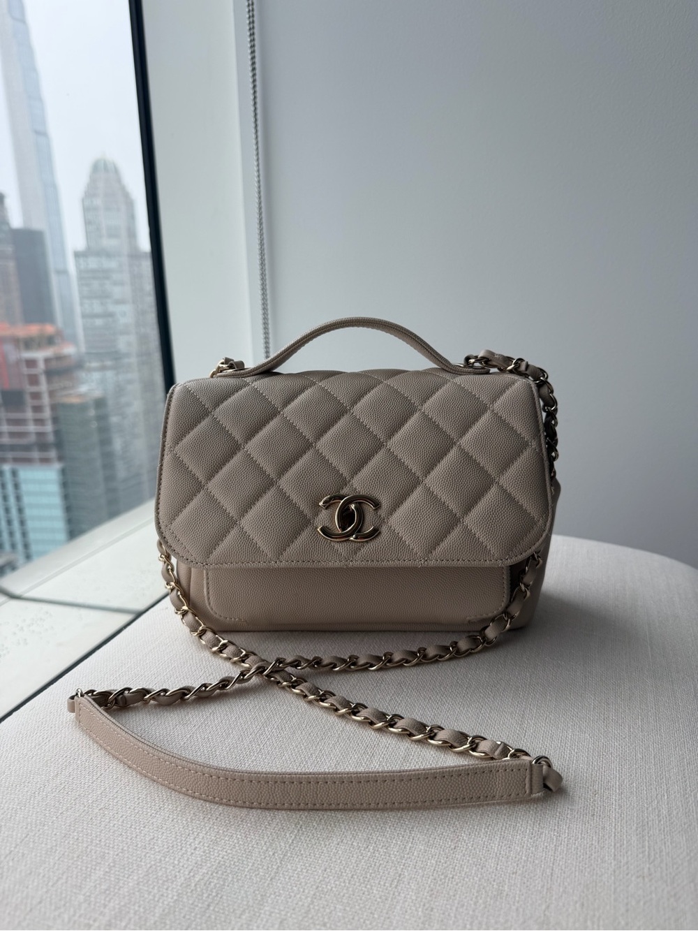 CHANEL Quilted Top Handle Shoulder Bag
